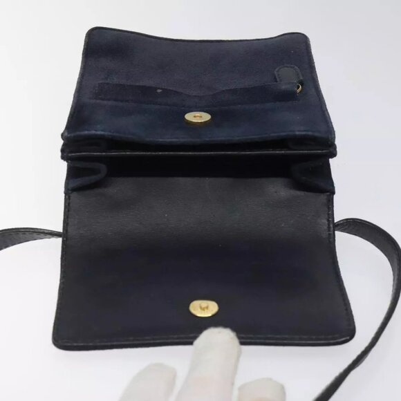 GUCCI Shoulder Bag Suede Navy Auth - Picture 9 of 16
